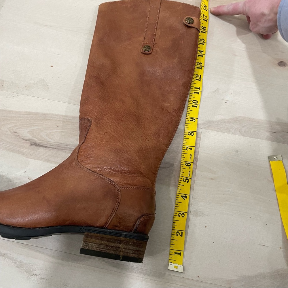 Sam Edelman Women's 9 Penny Riding Boot Whiskey Leather Brown Tan Knee Height - Picture 15 of 16